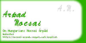 arpad mocsai business card